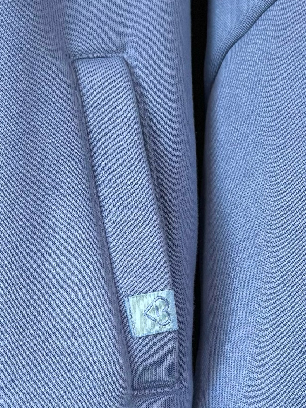 BLOGILATES M Marshmallow Zip Hoodie in Steel Blue • Athleisure Hooded Sweatshirt - Picture 7 of 11